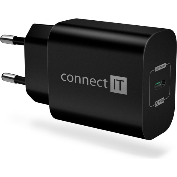 CONNECT IT Voyager2 nabíjací adaptér 1×USB-C čierny 25W PD