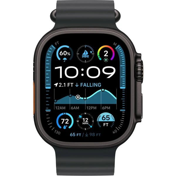 Apple Watch 49/44/45/46mm čierne predĺženie oceánskeho remienok s čiernym titánom - Remienky - Obrázok QB18000J01