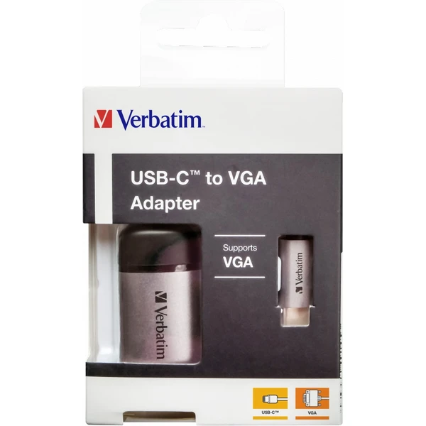 Verbatim USB-C/VGA redukcia 0,1m sivá - Káble a redukcie - Obrázok QBOR000301