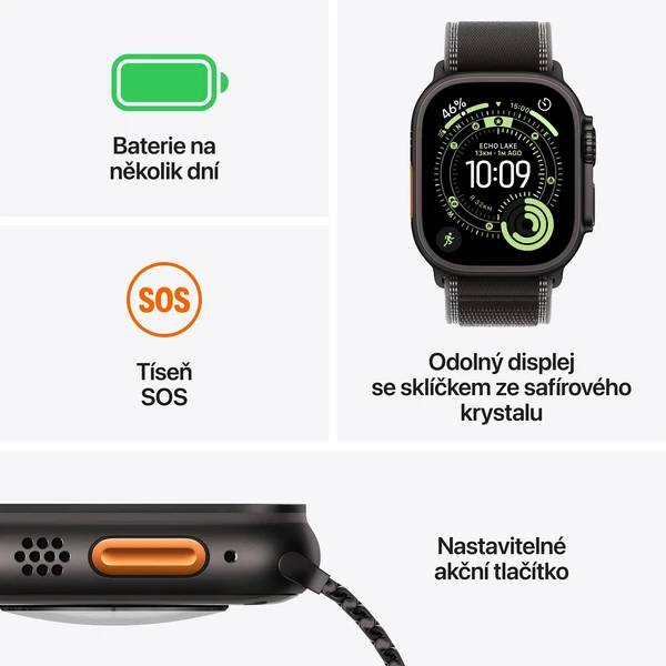Apple Watch Ultra 3 (2025) 49mm Prírodný titán s prírodne titánovým milánskym ťahom S - Inteligentné hodinky - Obrázok QBQH000K01