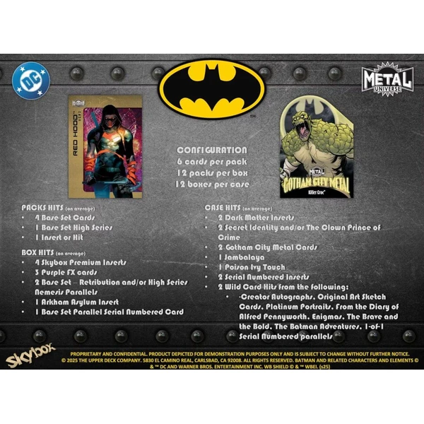 Zberateľské karty 2025 Upper Deck Batman Skybox Metal Universe Hobby Box - Zberateľské karty a nálepky - Obrázok QC7M000K01