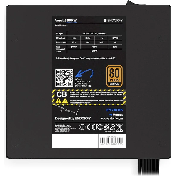 Endorfy Vero L6 Bronze 550W - Zdroje - Obrázok QD0M000K01