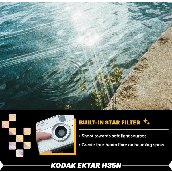 Kodak EKTAR H35N Striped Analógový fotoaparát čierny - Fotoaparáty - Obrázok QDO0000L01
