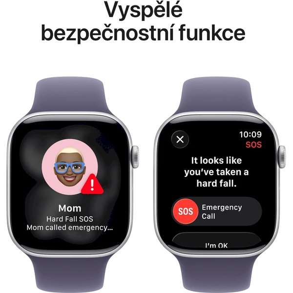 Apple Watch Series 11 Cellular (42mm) Strieborný hliník s hmlovo fialovým športovým remienkom M/L - Inteligentné hodinky - Obrázok QDQH000K01