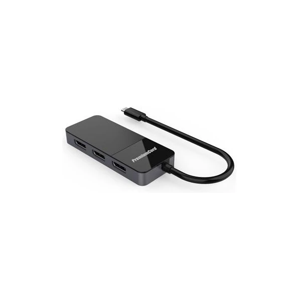 PremiumCord USB-C/3x DisplayPort 1.4 redukcia 8K čierna - Káble a redukcie - Hlavný obrázok