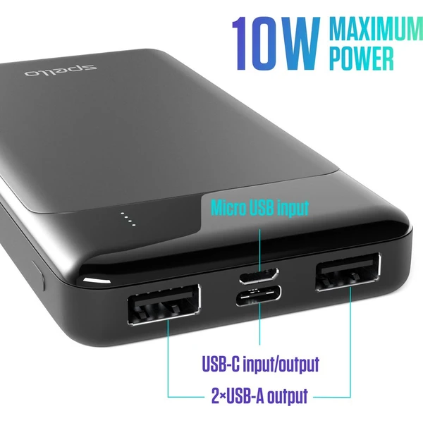 Spello Slim Powerbanka, 10000mAh čierna - Powerbanky - Obrázok QGPD000K01