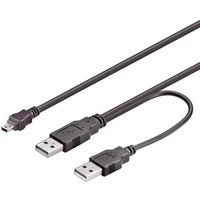 PremiumCord MiniUSB-B/USB-A napájací predlžovací kábel čierny - Káble a redukcie