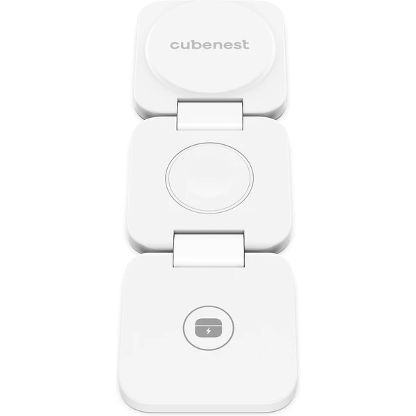 CubeNest E310 Fold 3v1 magnetická bezdrôtová nabíjačka biela - Nabíjačky - Obrázok QH90000L01