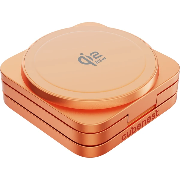 Cubenest SQ312 Ultra Qi2.2 (MagSafe) 3v1 nabíjačka (35W) oranžová (Limited Edition) - Nabíjačky - Obrázok QH9L000K01