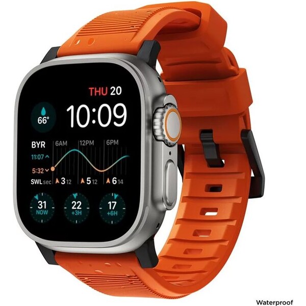 Nomad Rugged Strap remienok Apple Watch 49/45/44/42mm oranžový/čierny