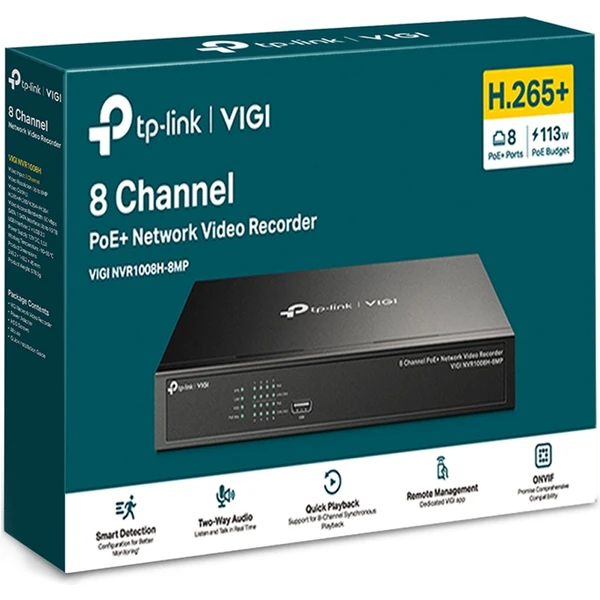 TP-Link VIGI NVR1008H-8MP sieťový videorekordér - Sieťové rekordéry - Obrázok QIO8G00101
