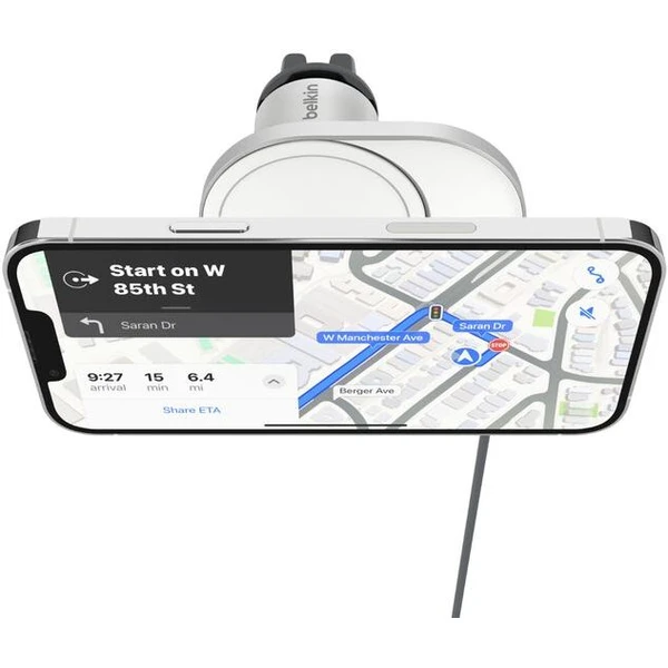 Belkin BOOST CHARGE ™ Qi2 Magnetický držiak s nabíjaním do auta, 15W, bez adaptéra, šedý - Držiaky - Obrázok QIWD000N01