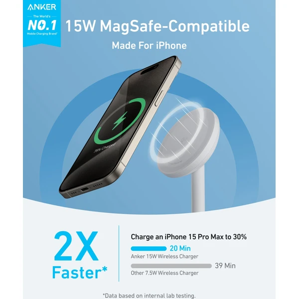 Anker MagGo A25X1 MagSafe nabíjačka (15W) biela - Nabíjačky - Obrázok QJ9R000K01