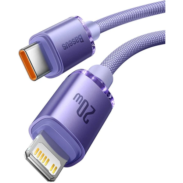 Baseus CAJY000205 Crystal Shine Series Dátový Kábel USB-C - Lightning 20W 1,2m Purple - Káble - Obrázok QJRL100501