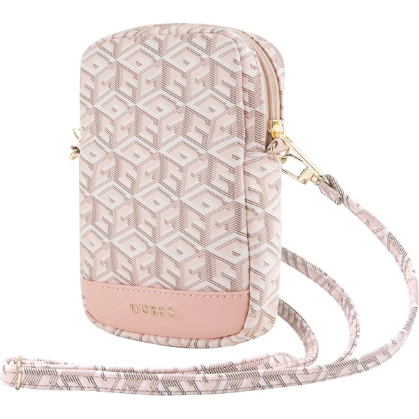 Guess PU G Cube Wallet Phone Bag Zipper ružový - Popruhy a crossbody - Obrázok QK72000N01
