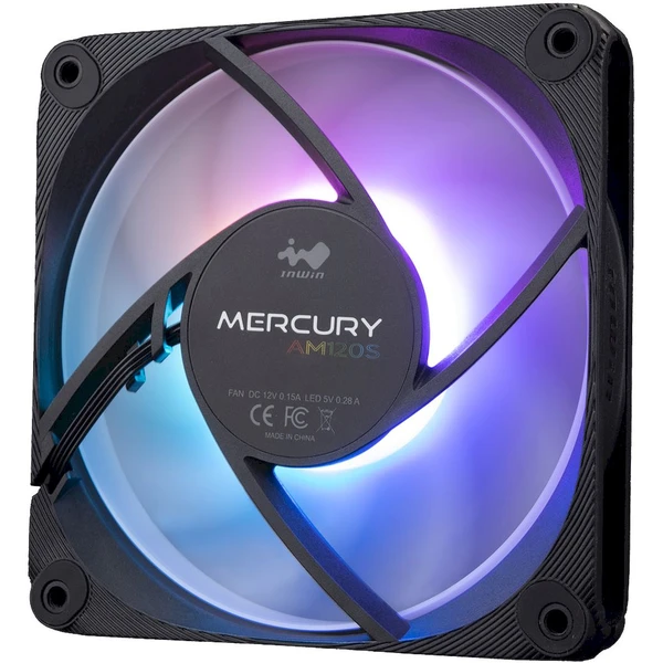 InWin Mercury AM120S ARGB 120mm čierny 3 pack - Ventilátory pre PC - Obrázok QKIJ000K01
