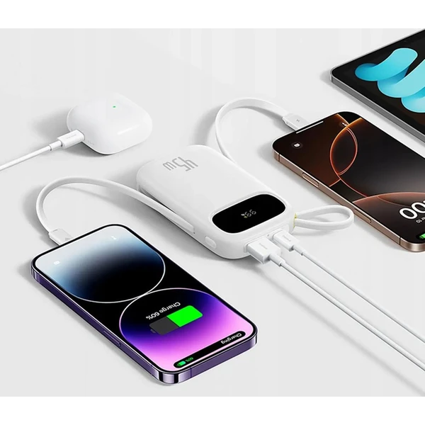 Baseus EnerFill FC31 Qpow 3 20000mAh powerbanka, 45W, s káblom USB-C a Lightning biela - Powerbanky - Obrázok QMBQ000K01