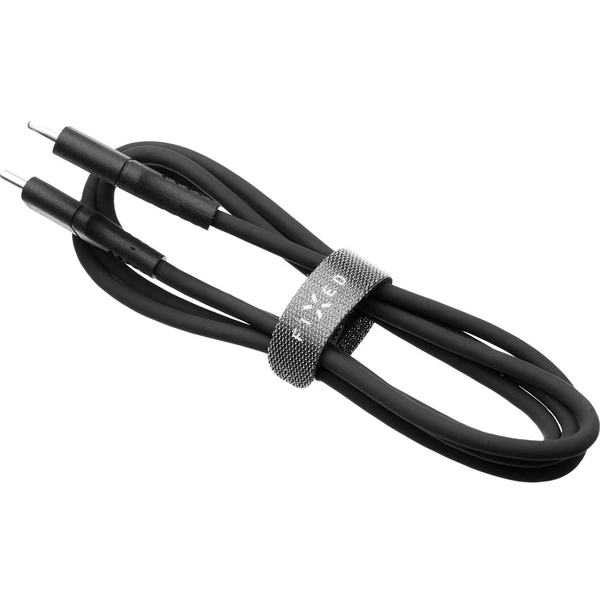 FIXED napájací kábel Liquid silicone USB-C/USB-C 60W 2m čierny - Káble a redukcie - Obrázok QNS1000601