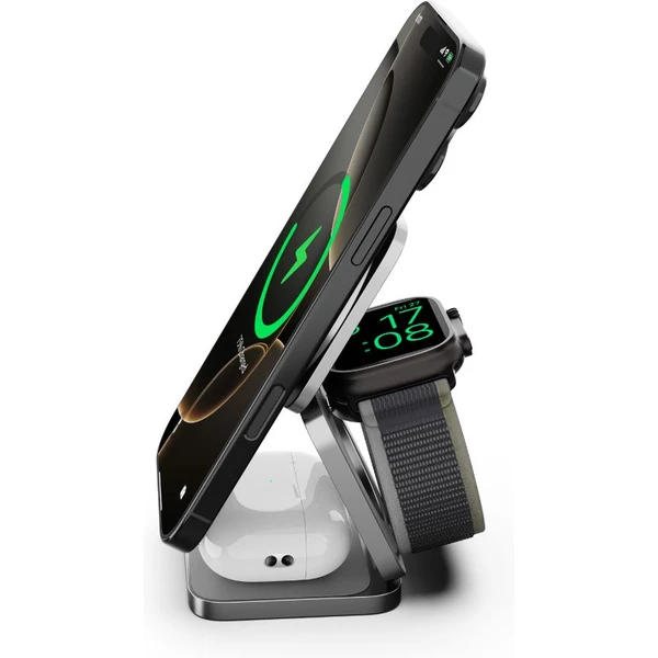 Cubenest SQ312 Ultra Qi2.2 (MagSafe) 3v1 nabíjačka (35W) sivá - Nabíjačky - Obrázok QO5I000K01