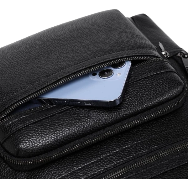MyBalo Matterhorn kožený business batoh na notebook čierny - Batohy - Obrázok QO7E000K01