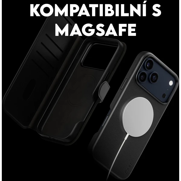 PanzerGlass® CARE Tango 2v1 Wallet púzdro s MagSafe Apple iPhone 17 Pro Max čierne - Puzdra - Obrázok QOEH000K01