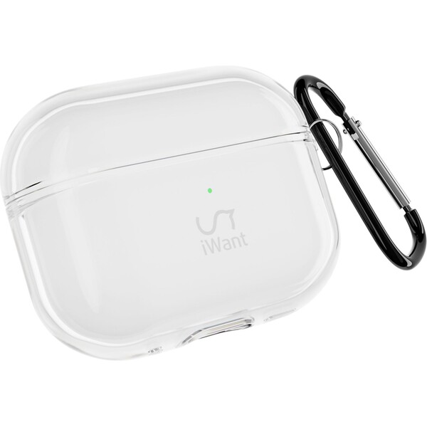 iWant AirPods Pro 3 transparentné púzdro biele