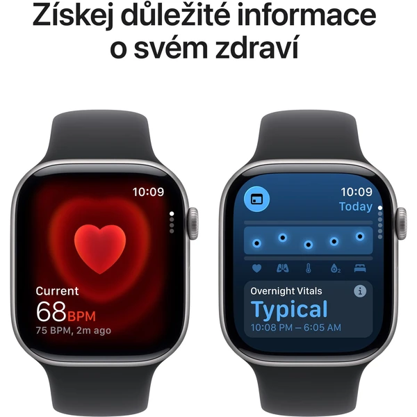 Apple Watch Series 11 (46mm) Vesmírne šedý hliník s čiernym športovým remienkom S/M - Inteligentné hodinky - Obrázok QPNH000K01