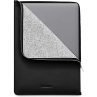 Woolnut Leather Folio kožené puzdro MacBook Air 15" čierne - Puzdra