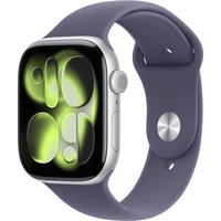 Apple Watch Series 11 (46mm) Strieborný hliník s hmlovo fialovým športovým remienkom S/M - Inteligentné hodinky