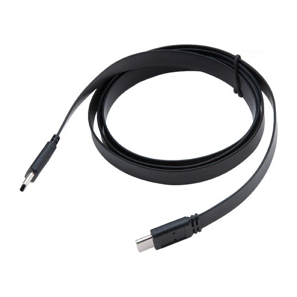 Akasa USB-C/USB-C plochý napájací kábel 1m čierny - Káble a redukcie - Obrázok QR4X600301