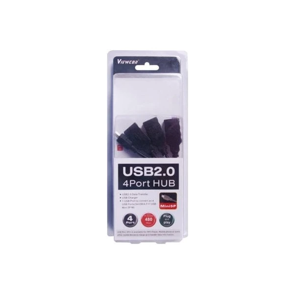 PremiumCord USB 2.0 Hub 4-portový kábel čierny - USB huby - Obrázok QRSU000501