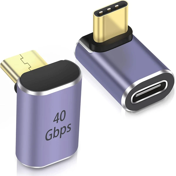 PremiumCord USB-C/USB-C redukcia so zahnutým konektorom sivá - Káble a redukcie - Hlavný obrázok