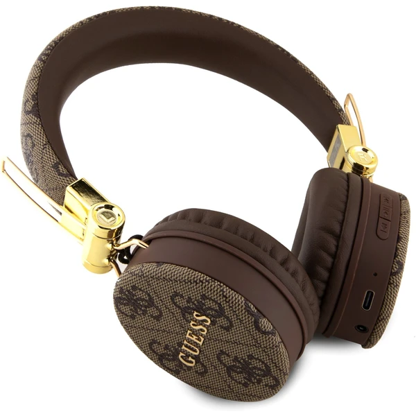 Guess PU Leather 4G Metal Logo BT5.3 Stereo Headphone hnedé - Slúchadlá - Obrázok QT72000N01