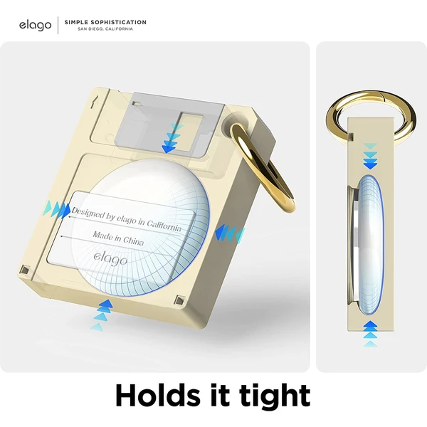ELAGO puzdro na floppy disk pre Apple AirTag béžové - Puzdra - Obrázok QTEM100501