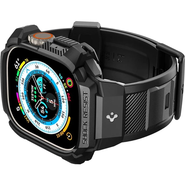 Spigen Rugged Armor Pro remienok s puzdrom Apple Watch Ultra 3/2/1 (49mm) čierny - Puzdra - Obrázok QTK0000N01