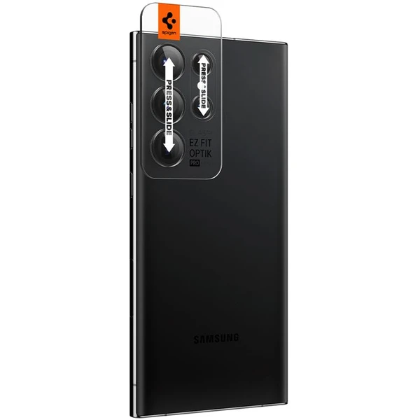 Spigen Glass EZ Fit Optik Pro 2 Pack tvrdené sklo na fotoaparát Samsung Galaxy S23 Ultra - Ochranné fólie a sklo - Obrázok QTSL300401