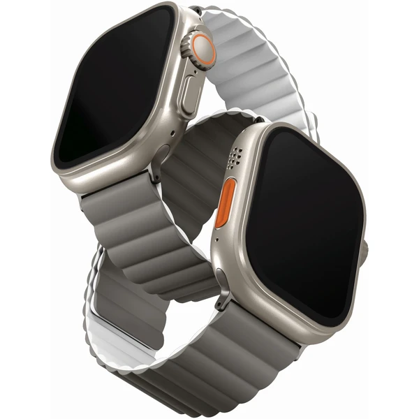 UNIQ Revix obojstranný remienok pre Apple Watch 49/46/45/44/42mm Chalk (sivý/biely) - Remienky - Hlavný obrázok