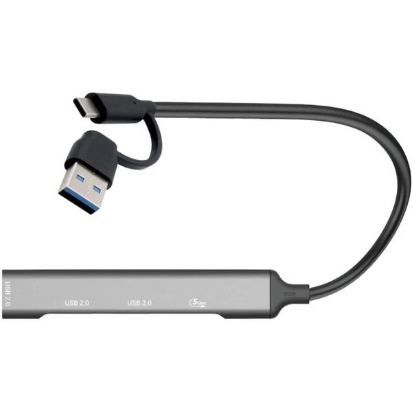 i-tec USB-A/USB-C Hub 4v1 strieborný - USB huby - Obrázok QWGK000K01