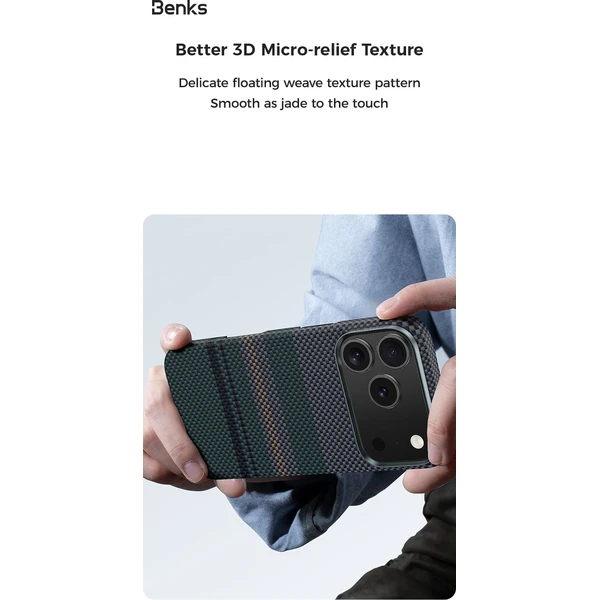 Benks ArmorAir 600D Kevlar MagSafe kryt iPhone 17 Aurora - Puzdra - Obrázok QX9K000K01