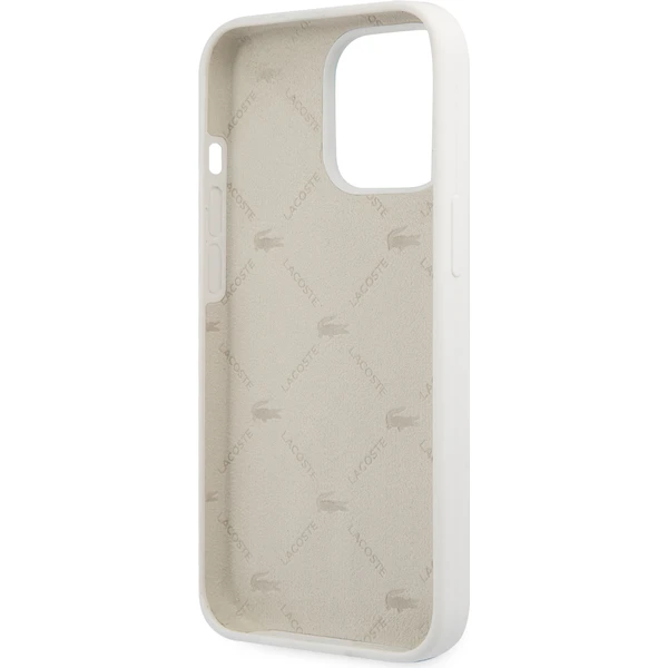 Lacoste Liquid Silicone Allover Pattern Kryt pre iPhone 13 Pro Max White - Puzdra - Obrázok QYXRF00101