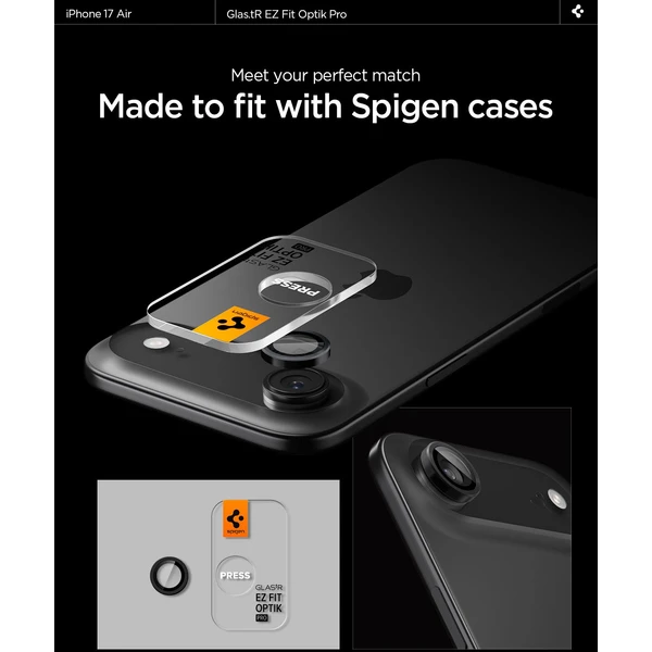 Spigen Glass TR EZ Fit Optik Pro sklá iPhone Air black (2 ks) - Ochranné fólie a sklo - Obrázok QZGH000K01