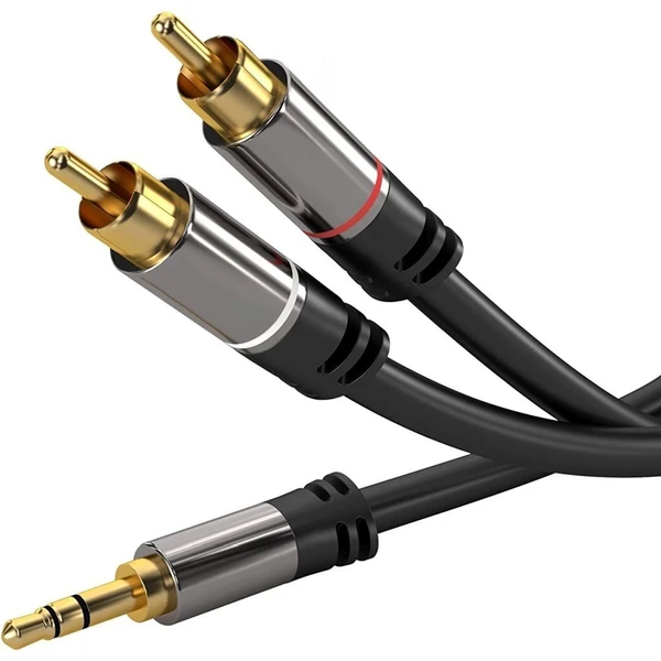 PremiumCord HQ 3,5mm/2x CINCH kábel 5m čierny - Káble a redukcie - Hlavný obrázok