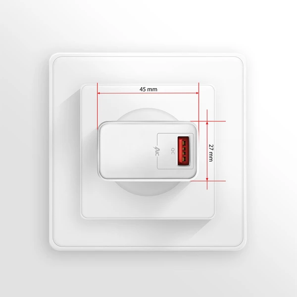 AXAGON ACU-QC19W nabíjačka do siete 19W USB-A biela - Nabíjačky - Obrázok R0M0000P01
