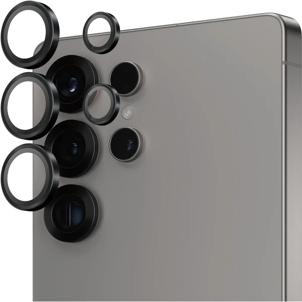 PanzerGlass® Hoops® Samsung Galaxy S25 Ultra čierne ochranné krúžky pre šošovky fotoaparátu - Ochranné fólie a sklo - Hlavný obrázok