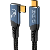 PremiumCord USB4 2.0 80Gbps 16K@60Hz 240W Thunderbolt 4 zahnutý kábel 1,2m - Káble a redukcie