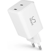 iWant 45W GaN nabíjací adaptér biely - Nabíjačky