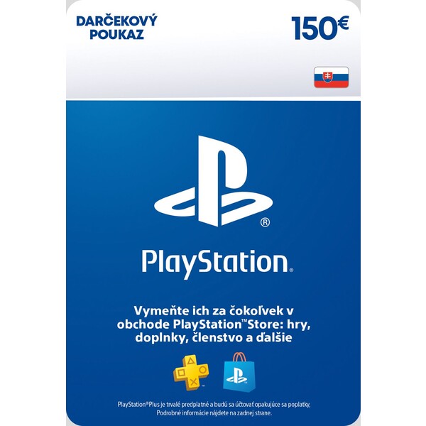 PlayStation Store - Darčeková karta 150 € (pre SK účty)