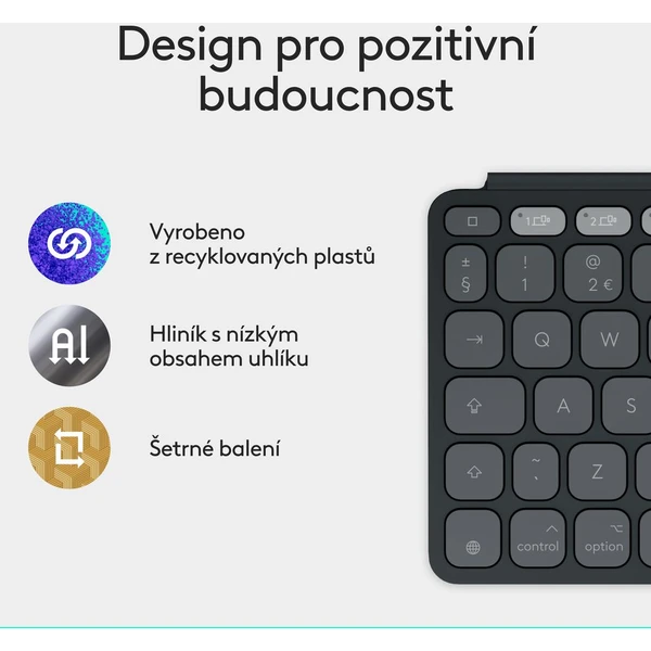 Logitech Keys to go 2 Apple bezdrôtová US klávesnica grafitová - Klávesnice - Obrázok R245000J01