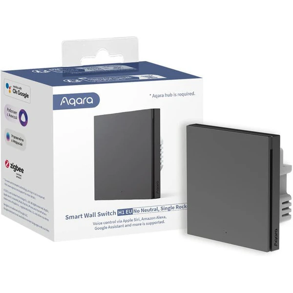 AQARA Smart Wall Switch H1 EU (No Neutral, Single Rocker) šikovný vypínač  - Ovládače - Obrázok R3C8000L01
