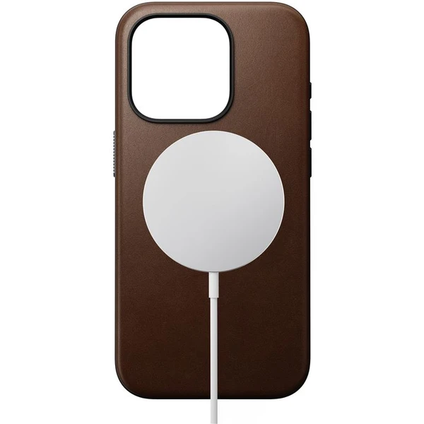 Nomad Modern Leather MagSafe kryt iPhone 15 Pro hnedý - Puzdra - Obrázok R3CS100501
